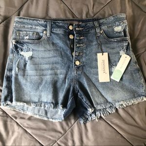 Gracelyn Distress Denim Shorts